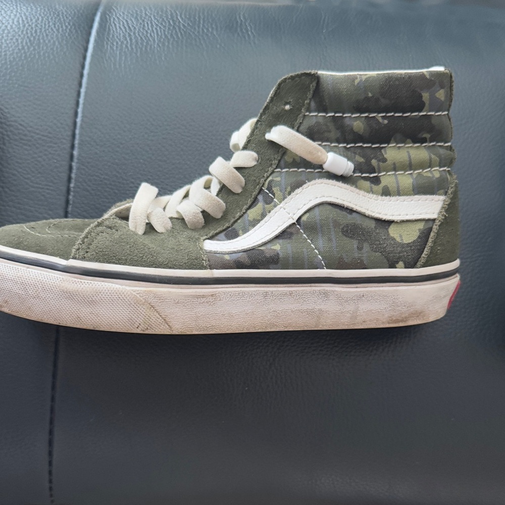 Vans Green Camo High-Top Sneakers